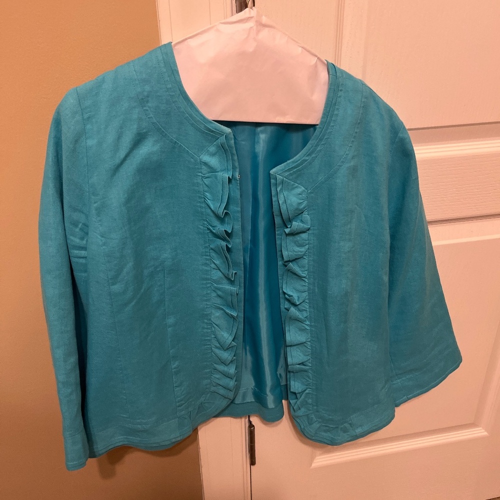 Light blue jacket size petite medium